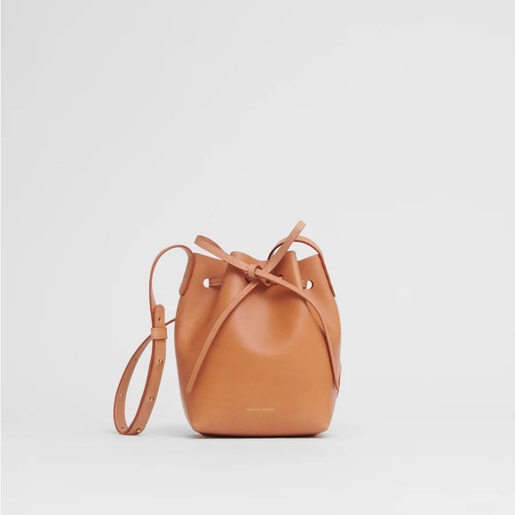 Mansur Gavriel Mini Mini Bucket Bag Tan with Pink Interior - Picture 9 of 14